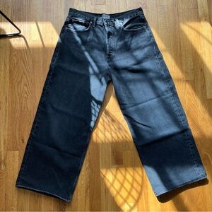 Agolde Low-Rise Baggy Wide-Leg Jeans Washed Black